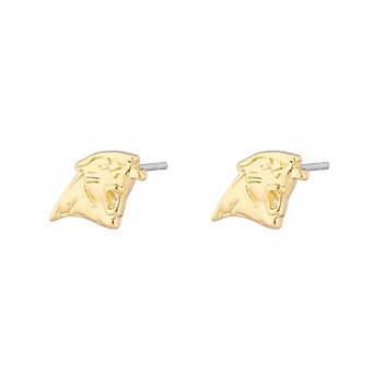 Women's LUV AJ Gold Carolina Panthers Logo Stud Earrings