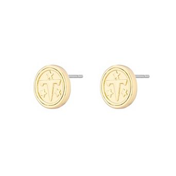 Women's LUV AJ Gold Tennessee Titans Logo Stud Earrings