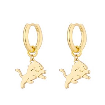 LUV AJ Detroit Lions Logo Charm Huggie Earrings