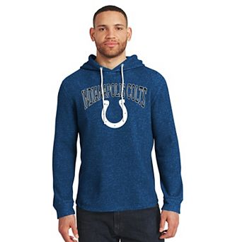 Men's Darius Rucker Collection by Fanatics Royal Indianapolis Colts Waffle Knit Hooded Tri-Blend Long Sleeve T-Shirt