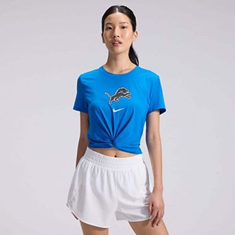 Women's Nike Blue Detroit Lions 2026 Rivalries Collection Classic Twist Cropped T-Shirt