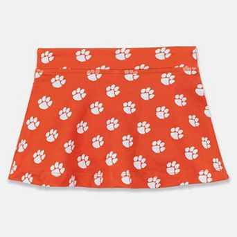 Girls Toddler ZooZatz Orange Clemson Tigers All-Over Print Tennis Skort