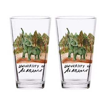 Indigo Falls Alabama Crimson Tide Laura Wilcox Mascot Pint Glass Set of 2