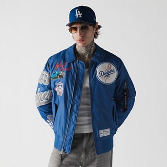 Men's New Era x Alpha Industries Royal Los Angeles Dodgers MA-1 Full-Zip Bomber Jacket