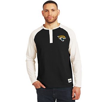 Men's Darius Rucker Collection by Fanatics Black/Cream Jacksonville Jaguars Henley Long Sleeve T-Shirt