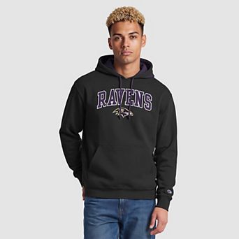 Men's Champion Black/Purple Baltimore Ravens Contrast Hoodie