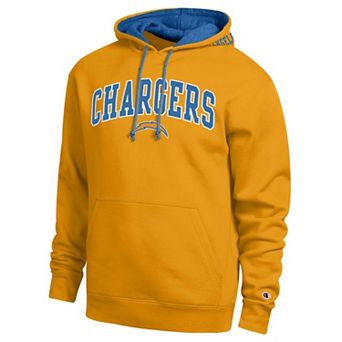 Men's Champion Gold/Powder Blue Los Angeles Chargers Contrast Hoodie