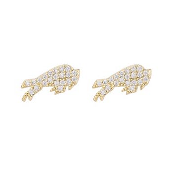 LUV AJ Gold Buffalo Bills Pave Logo Stud Earrings