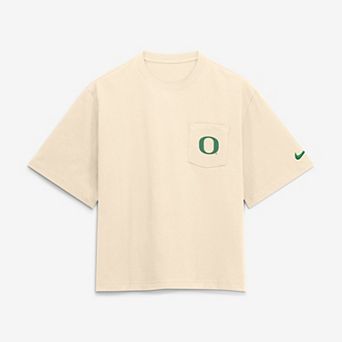Women's Nike Natural Oregon Ducks Pocket Boxy T-Shirt