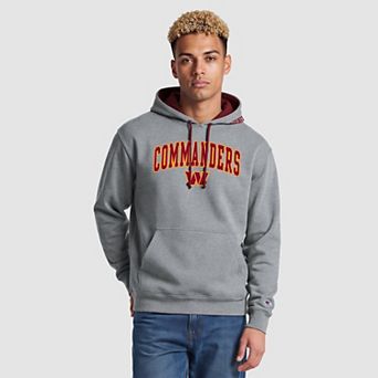 Men's Champion Heather Gray/Burgundy Washington Commanders Contrast Hoodie