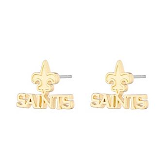 Women's LUV AJ Gold New Orleans Saints Logo Stud Earrings