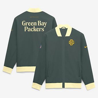 Men's Nike Green Green Bay Packers 2026 Rivalries Collection Sideline Bomber Jacket