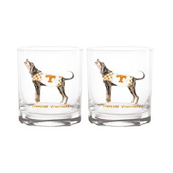 Indigo Falls Tennessee Volunteers Laura Wilcox Mascot Rocks Glass Set of 2