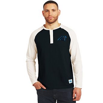 Men's Darius Rucker Collection by Fanatics Black/Cream Carolina Panthers Henley Long Sleeve T-Shirt