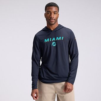 Men's Nike Navy Miami Dolphins Rivalries Collection Sideline Lightweight Hooded Long Sleeve Top