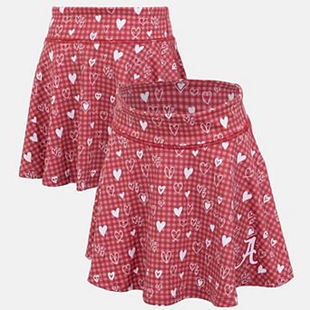 Girls Youth ZooZatz Crimson Alabama Crimson Tide Heart Flowy Skort