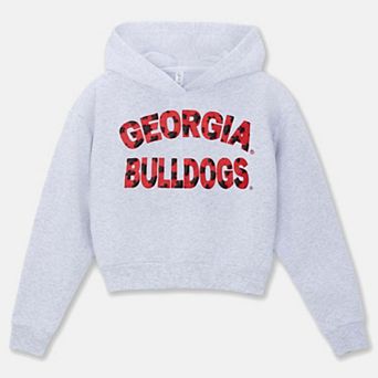 Girls Youth ZooZatz Gray Georgia Bulldogs Cropped Hoodie