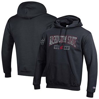 Men's Champion Black Washington State Cougars Operation Hat Trick Camo Script Powerblend Fleece Hoodie