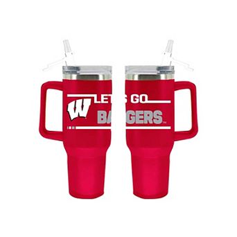 The Memory Company Wisconsin Badgers 40oz. Stainless Steel Team Color Tumbler with Flip Straw