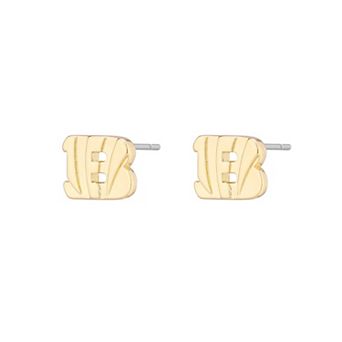 Women's LUV AJ Gold Cincinnati Bengals Logo Stud Earrings