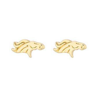 Women's LUV AJ Gold Denver Broncos Logo Stud Earrings