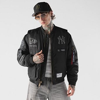 Men's New Era Black New York Yankees 3-in-1 MA-1 Full-Zip Bomber Jacket and Vest