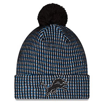 Youth New Era Silver Detroit Lions 2026 Rivalries Collection Sideline Cuffed Knit Hat with Pom