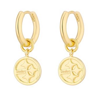 LUV AJ Pittsburgh Steelers Logo Charm Huggie Earrings