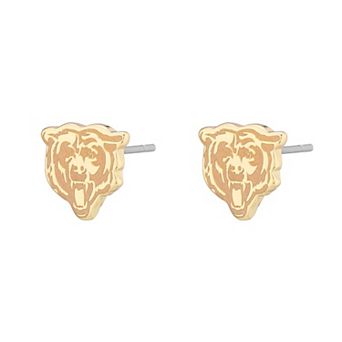 Women's LUV AJ Gold Chicago Bears Logo Stud Earrings