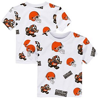 Toddler Outerstuff White Cleveland Browns Mascot Play T-Shirt