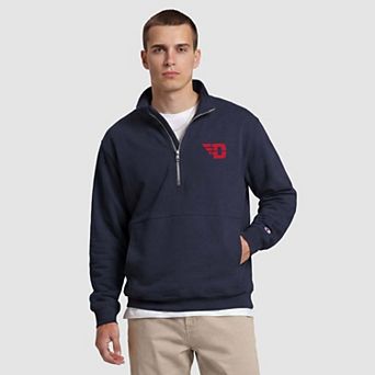 Men's Champion Navy Dayton Flyers Quarter-Zip Fleece Pullover