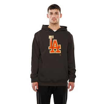 Men's New Era Brown Los Angeles Dodgers Gradient Monogram Pullover Hoodie