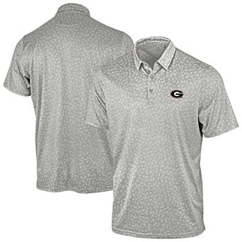 Men's Antigua Gray Georgia Bulldogs Mono Floral Polo