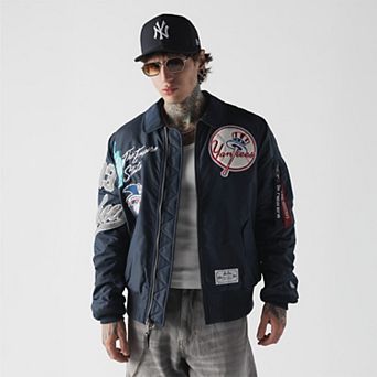 Men's New Era x Alpha Industries Navy New York Yankees MA-1 Full-Zip Bomber Jacket