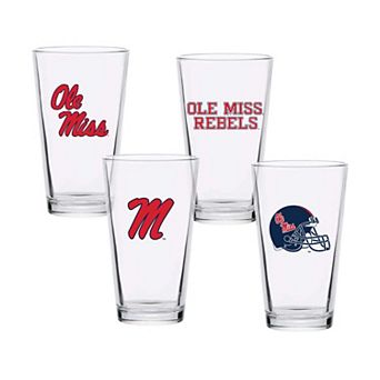 Ole Miss Rebels 16oz. Collector Pint Glass Four-Piece Set