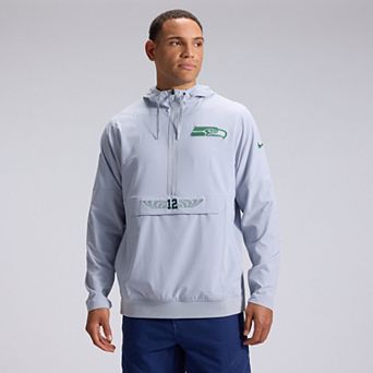 Men's Nike Gray Seattle Seahawks Rivalries Collection Sideline Anorak Half-Zip Jacket