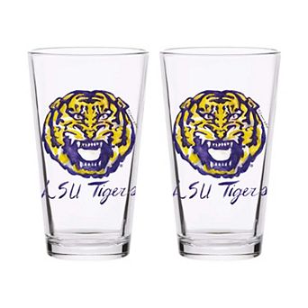 Indigo Falls LSU Tigers Laura Wilcox Mascot Pint Glass Set of 2