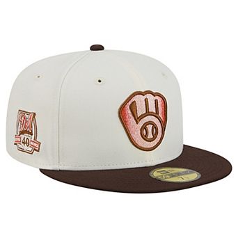 Men's New Era Natural/Brown Milwaukee Brewers Pumpkin Spice 59FIFTY Fitted Hat