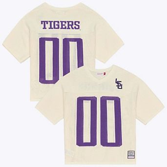 Unisex Mitchell & Ness Cream LSU Tigers Retro Roots Sweater Jersey