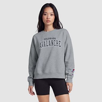 Women's Champion Heather Gray Colorado Avalanche Applique Crewneck Sweatshirt