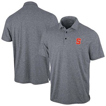 Men's Antigua Heather Navy Syracuse Orange Static Polo
