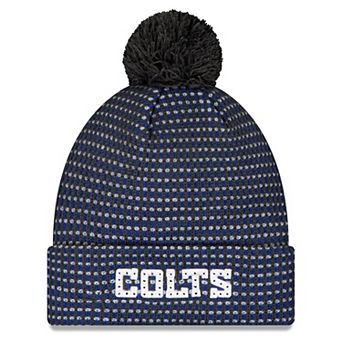 Youth New Era Anthracite Indianapolis Colts 2026 Rivalries Collection Sideline Cuffed Knit Hat with Pom