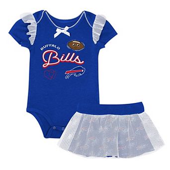 Girls Newborn Outerstuff Royal Buffalo Bills Melted Hearts Printed Bodysuit and Skirt Set
