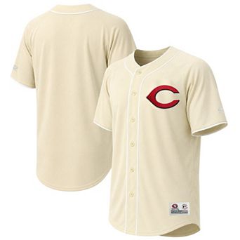 Men's Stitches Cream Cincinnati Reds Fashion Jersey