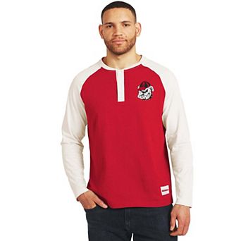 Men's Darius Rucker Collection by Fanatics Red/White Georgia Bulldogs Henley Long Sleeve T-Shirt