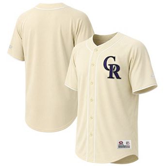 Men's Stitches Cream Colorado Rockies Fashion Jersey