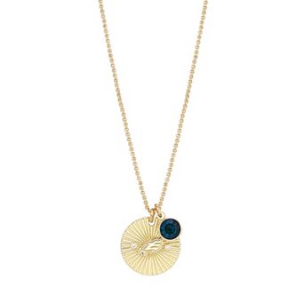 Women's LUV AJ Gold Philadelphia Eagles Spiral and Stone Charm Necklace