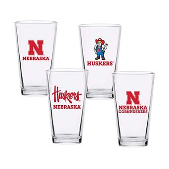 Nebraska Huskers 16oz. Collector Pint Glass Four-Piece Set