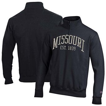 Men's Champion Black Missouri Tigers Powerblend Quarter-Zip Pullover