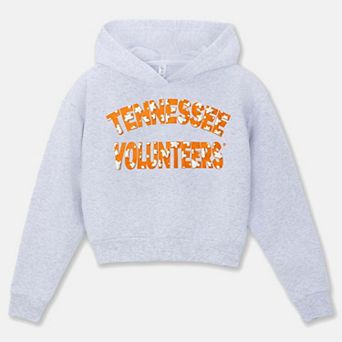 Girls Youth ZooZatz Heather Gray Tennessee Volunteers Cropped Hoodie